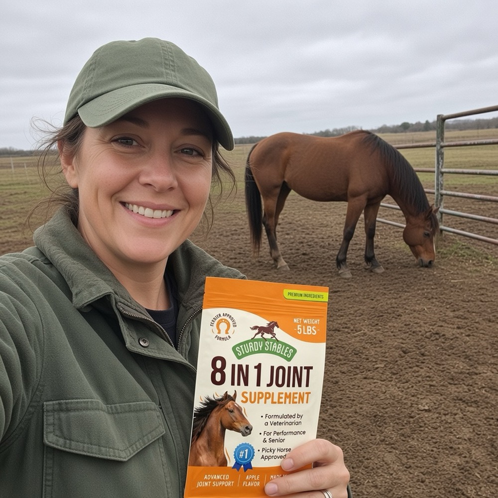 Customer selfie with her horse and the joint bag